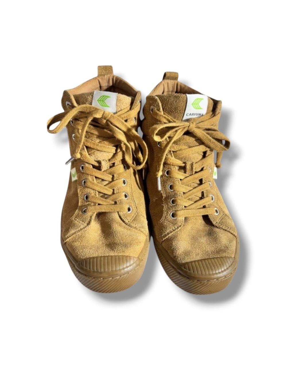 Cariuma Unisex Camel Brown Suede Leather High Top Sneakers Mens 10 Womans 11.5